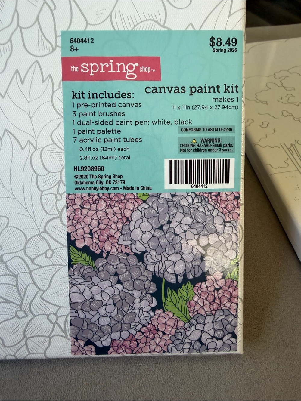 2 Canvas Paint Kits hydrangea, flowers, and barn scene - Picture 2 of 5